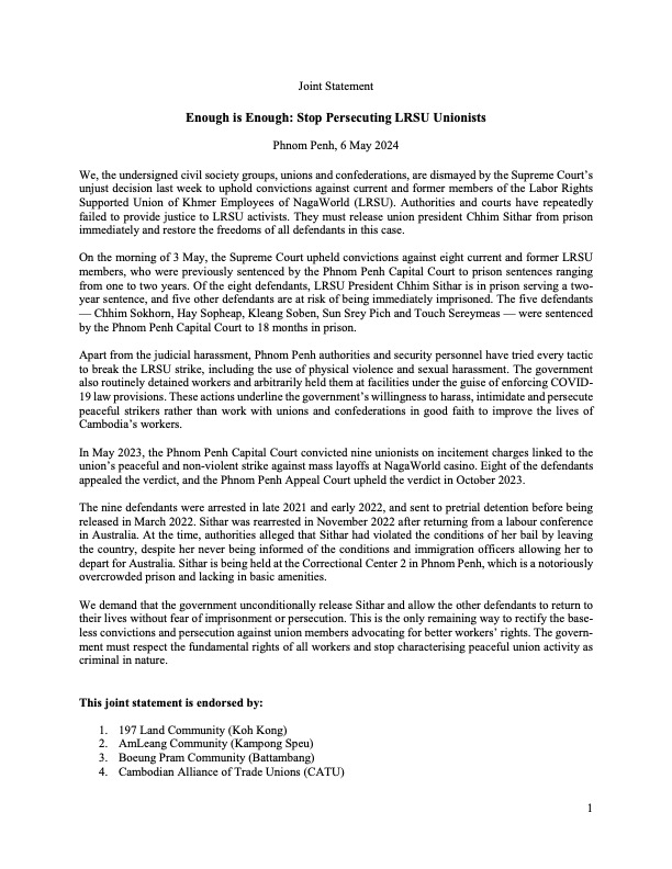 Enough is Enough: Stop Persecuting LRSU Unionists