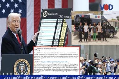 វិធាន​ដំឡើង​ពន្ធពីអាមេរិក​​បាន​​ជំរុញ​​ការ​​ទាម​​ទារ​​ឱ្យ​​មេដឹក​នាំ​​កម្ពុជា​​ប្រញាប់​​ស្តារ​​សិទ្ធិ​​មនុស្ស