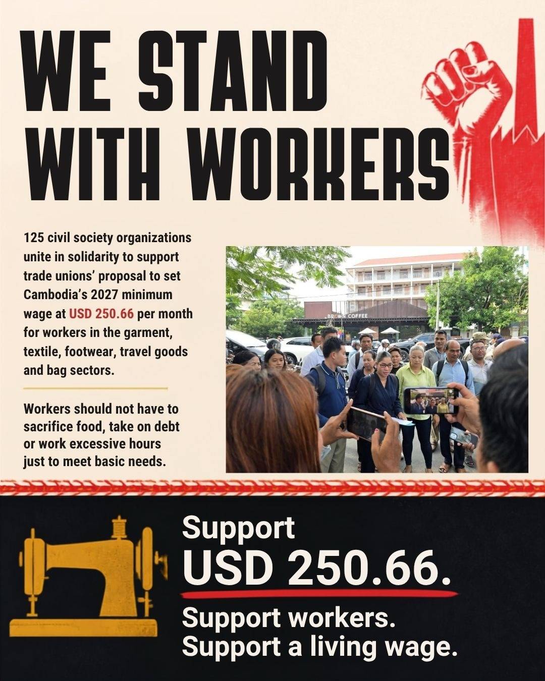 Civil Society Organizations Unite in Solidarity to Support Trade Unions’ Proposal for  Minimum Wage Increase to USD 250.66 for 2027
